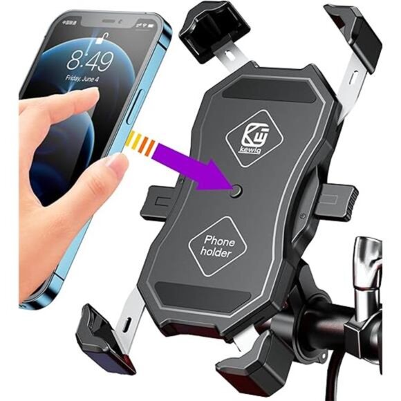 Motorcycle Phone Mount, Bike Phone Holder, with Aluminum Alloy Handlebar - Picture 7 of 7